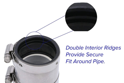ProCheck quiet sump pump check valve with stainless steel vibration-resistant couplings, 1-1/2 inch