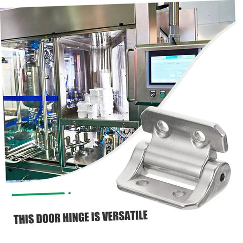 Heavy Duty Cabinet Door Hinge With Damping For Kitchen Cabinets And Furniture Silent Soft Close High Load Capacity Easy Installation Adjustable Hinge Angle Zinc Alloy And Steel Construction By Gleavi shown in front view next to machinery.