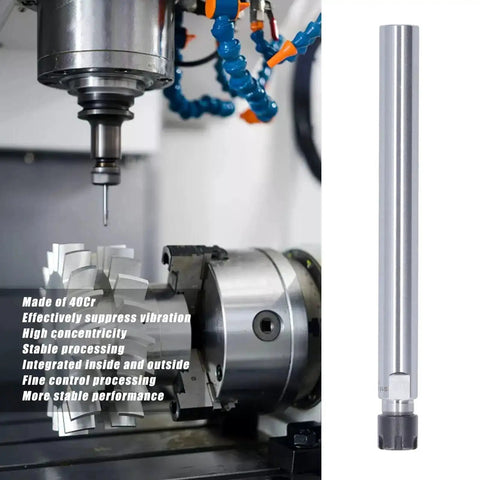 Two Piece Set Straight Shank Collet Chuck Holder Built Tough From 40Cr Plus Carbon Steel For CNC Milling Lathe Tools On Machine