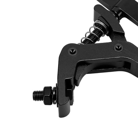 Close-up of Beefy Heavy Duty Stage Light Truss Clamp, adjustable aluminum alloy for 40-60mm truss, 132lb load, black finish.
