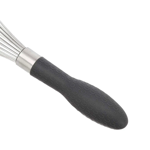Stainless Steel Balloon Whisk Set 3 Piece With 9 Inch 10 Inch And 11.5 Inch Sizes Easy Grip Ergonomic Handle detail close-up view