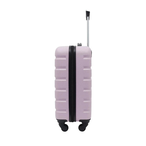Side view of Lilac 22 Inch Hardside Spinner Carry On Luggage With 360 Degree Wheel System For Smooth Travel Durable ABS Shell