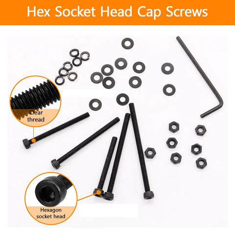 461 Piece M3 Hex Socket Head Screws Kit With Nuts Washers Lock Washers 30mm 35mm 40mm 45mm 50mm 12.9 Grade Alloy Steel Fully Threaded
