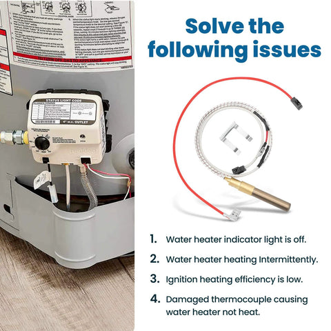 Thermopile water heater replacement kit, 21 inch, 750 mV thermocouple with coiled sensor and wires