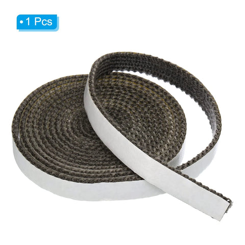 Wood stove gasket, graphite-fiber flat self-adhesive seal rope, 5/8 x 1/8 x 118 in, black
