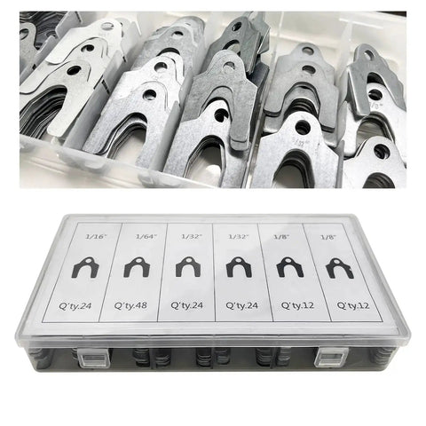 144 Piece Car Alignment Shim Kit For Body Panels And Camber Adjustment Zinc Plated Shims In 1/64 Inch 1/32 Inch 1/16 Inch And 1/8 Inch Sizes