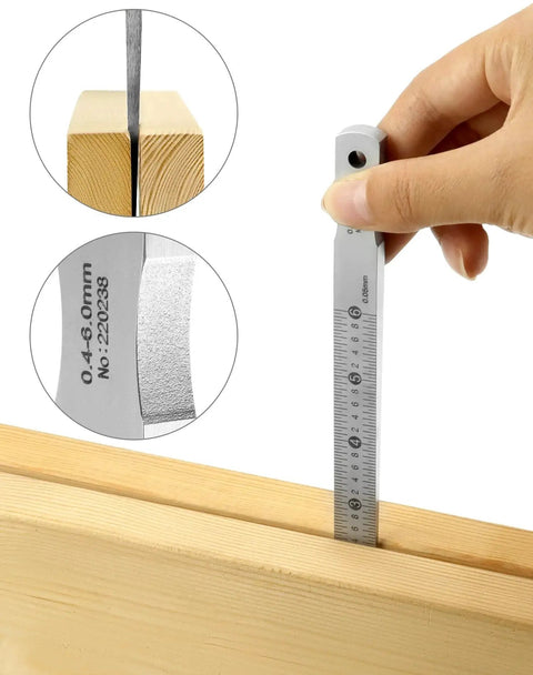 Pro Grade Taper Gauge Gap Gage for Welding Wedge Feeler Gauge 0.4 to 6mm with 0.05mm Increments used on wood gap