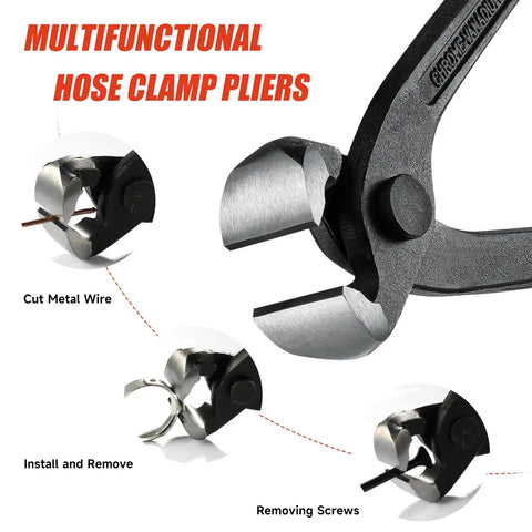 10 Inch Ear Clamp Pliers With Chrome Vanadium Steel Crimper Tool Nail Remover Pincer Crimper Tool For Pipe Hose Clamps