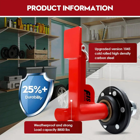 Close-up of Heavy Duty Shipping Container Wheels Kit 2 Pack For 20 To 40ft Containers, featuring 1045 cold-rolled steel.