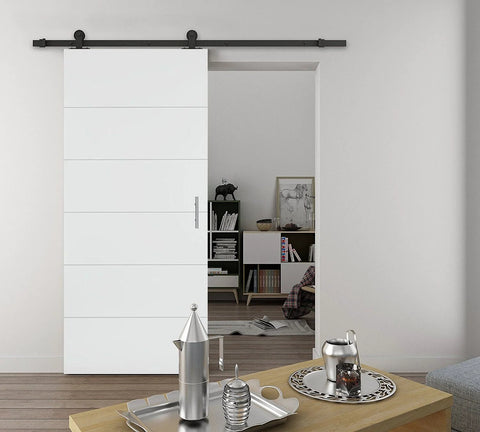 Vintage Kate Sliding Barn Door Hardware Kit For One Door, 8 Foot Track With 2 X 1220mm Rails installed in interior room