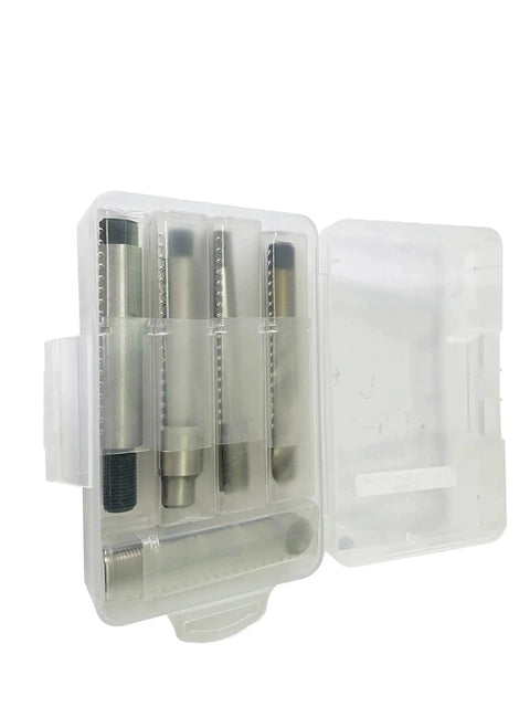 Two Sizes 5/8-18 Thread Repair Kit With Stainless Steel Inserts In 0.5 And 0.76 Inch Lengths For Auto Parts And ATV UTV Repairs Durable DIY Bolt Thread Repair Tool in clear plastic case