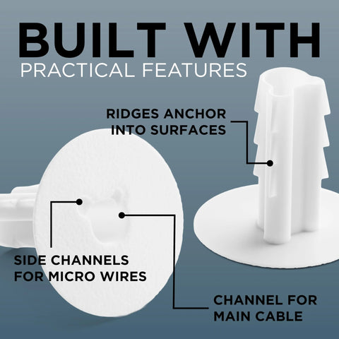 White plastic feed-through bushing for RG6 coax, indoor/outdoor wall grommet, 10-pack.