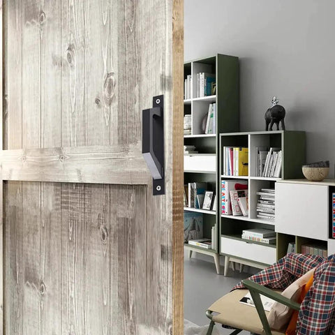 7.9 Inch Sliding Barn Door Handle Black 2 Pack Wooden Door Pull Handle For Barn Doors Gates Cabinets Closets Farmhouse Decor Multifunctional And Durable Hardware For Sliding Barn Doors In Garage Shed Fences