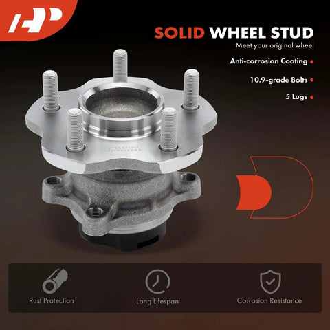 Rear Wheel Bearing And Hub Assembly 5 Lug Fit For Nissan Sentra 2013 2019, Heavy Duty Ball Bearing For Strong Axial And Radial Load