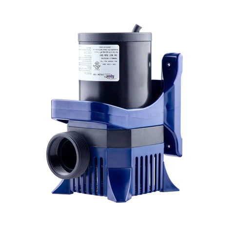 Alpine Corporation blue submersible pond pump with side outlet