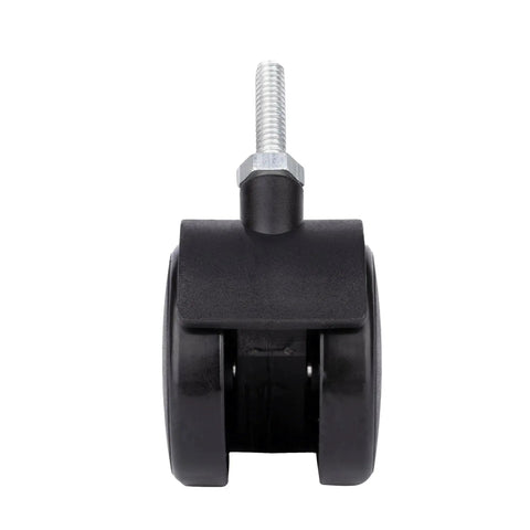 Front view of 2 Inch Shelving Caster Swivel Stem Wheel with 1/4-20 Thread Stem for small shelves and furniture, pack of 4, no brakes.