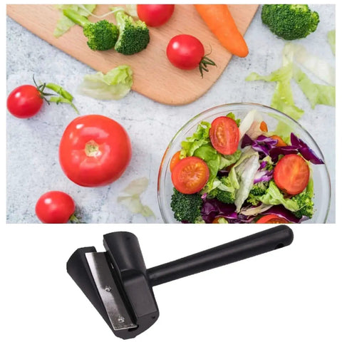 Two Pack Spiral Vegetable Slicer Spiralizer Chopper Veggie Cutter Handheld Food Slicer Grater shown with fresh vegetables and salad
