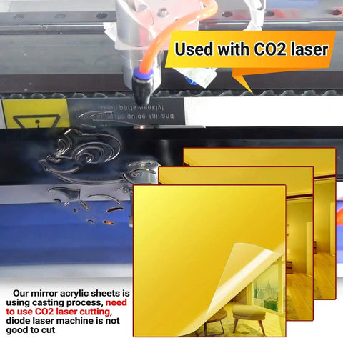 Gold Acrylic Mirror Sheets 8 By 8 Inches One Eighth Inch Thick Adrattnay 3 Pack For Laser Cutting And Engraving