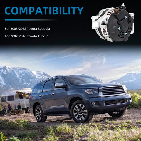 High Output 150A Alternator Compatible With Toyota Sequoia 2008 To 2022 And Toyota Tundra 2007 To 2016 4 6L 5 7L Replacement Part