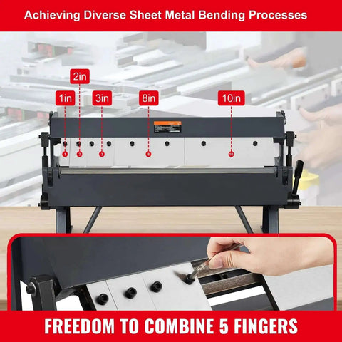24 Inch Box And Pan Brake Metal Bender 0 To 130 Degree Sheet Metal Tool Portable Bend Press for 20 Gauge Steel and 14 Gauge Aluminum