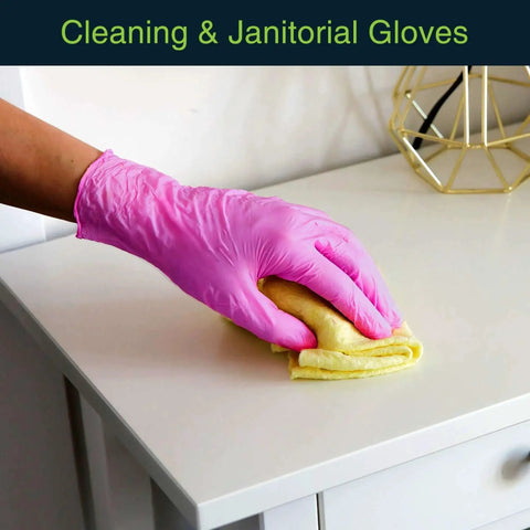Hot Pink Nitrile Disposable Gloves 3 Mil Medium Size Pack Of 50 Powder Free Latex Free Medical Exam And Surgical Gloves Food Safe For Cooking And Lab Use Ideal For Medical Clinics Hospitals Food Service Home Kitchen And Laboratory Tasks used for cleaning surface