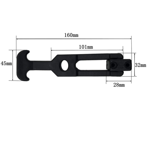 8 Pack 6.3 Inch Flexible Rubber T Handle Draw Latches For Tool Boxes And More, single latch with dimensions, front view