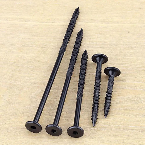 Heavy Duty 14 X 2 Inch Structural Deck Lag Screws With Epoxy Coating For Outdoor Timber And Fences, Rust Resistant Black Finish