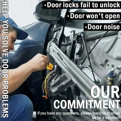 Mechanic repairing rear left driver side door latch lock actuator for Ford F150 F250 F350 F450 F550 Super Duty 2017 2022
