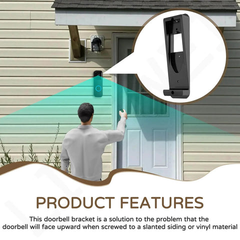 Vinyl Siding Mount Bracket For Video Doorbell Fits 4 Inch Vinyl Siding Hardie Board And Aluminum Black Finish Includes Screws
