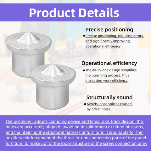 Two chrome-plated steel 48 Piece Dowel Center Pins Set Must Have For Woodworking Includes 1/4 Inch 5/16 Inch 3/8 Inch And 1/2 Inch Solid Dowel Centers display precise positioning features.