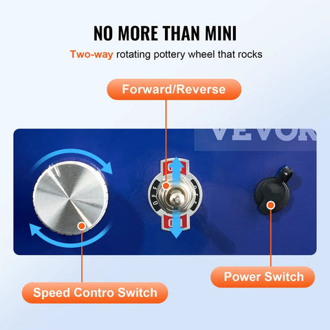 Awesome Mini Pottery Wheel Kit For Kids And Beginners With Two Turntables 2.6In And 3.9In control switches