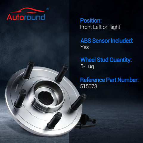 2 Pack Front Wheel Bearing Hub Assembly For Dodge Ram 1500 2002 Through 2005 With ABS 5 Lug Front Left Or Right 3 Hole Flange