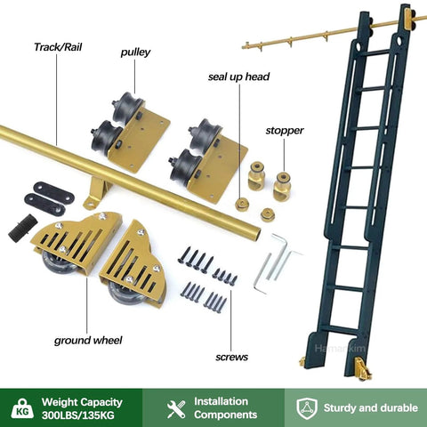 Heavy Duty Sliding Track Kit For Industrial Libraries And Shelving 330 Lb Capacity Carbon Steel Rail System With Round Tube Sliding