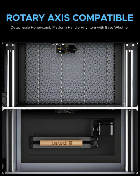 Powerful 45W CO2 Laser Engraver For Home Use And Hobbyists, 12x8 Inch Desktop Laser Cutter And Engraving Machine top view interior