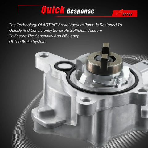 AOTPAT aluminum vacuum pump for automotive use; silver housing with central shaft and O-ring.
