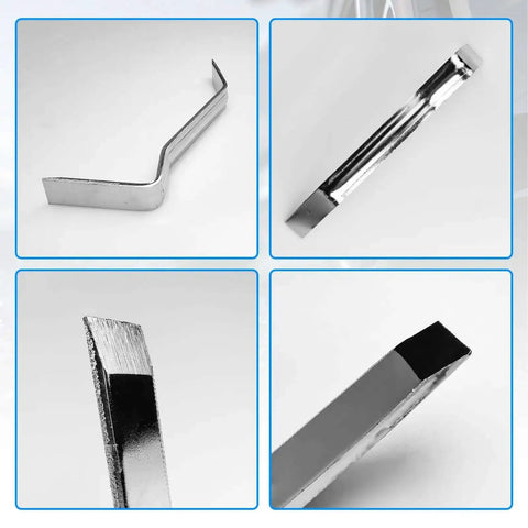 Go To Metal Offset Brake Spoon Tool For Auto Repair Built Tough Universal Brake Adjusting Tool close-up angles collage