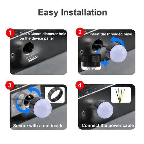 Installation guide for Built Tough Industrial Three Color LED Signal Tower With Buzzer for Machinery Safety 12V DC