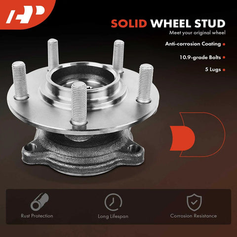 Beefed Up Pair Of Rear Wheel Bearing And Hub Assemblies For Mitsubishi Outlander 2007-2012, Outlander Sport 2011-2012, Lancer 2008-2015 With 5 Lug Hubs, AWD Compatible, Heavy Duty Replacement