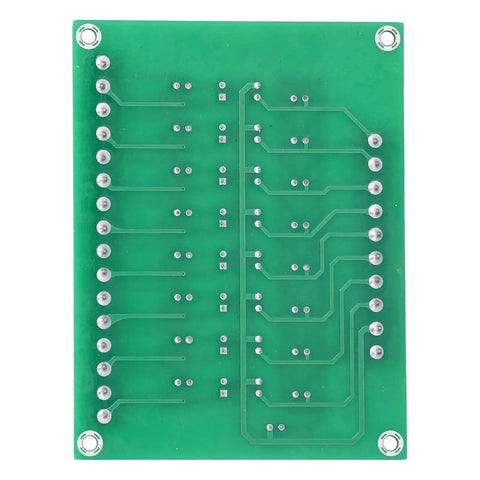 Eight Channel Optical Isolation Module 24V To 5V Optocoupler PLC Signal Converter Board showing circuit layout.