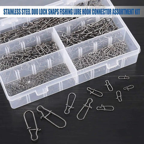 Pro Grade Stainless Steel Duo Lock Snaps With Smooth Swivels And Slide Rings For Fishing Lure Connectors, 40-220 Lb Test Kit