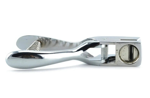 Pro Grade Heavy Duty Handheld ID Card Slot Punch Tool For Lanyards And Badges, Metal Puncher Plier showcasing side view and zinc alloy build