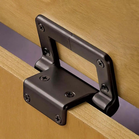 Lid Stay Torsion Soft Close Hinges Pair of 2 Rustic Bronze 60 Pound Lid Support for Cabinets Holds Open at 90 Degrees and Smoothly Closes Heavy Duty Go To Workhorse Cabinet Hardware Rockler installed view