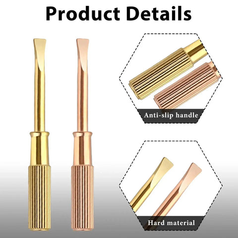Mini Titanium Steel Bracelet Screwdriver Set For Jewelry Repair, Slotted Tool With Non Slip Handle, Gold and Rose Gold Finish