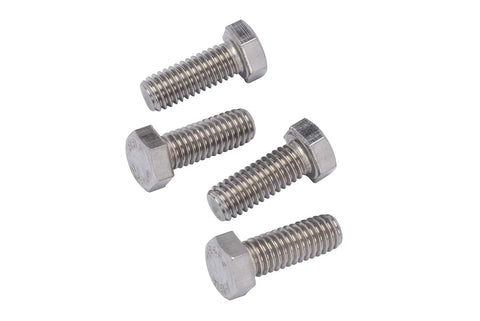 Heavy Duty Three Eighths Inch By Sixteen Threads Per Inch Hex Bolts One Inch Long Stainless Steel 304, shown loose on white background.