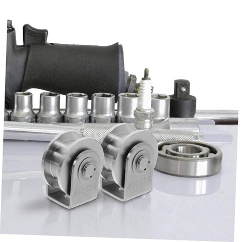 Stainless Steel Pulley Wheel Built Tough Heavy Duty Wire Rope Pulley For Sliding Doors And Rigging with tools in background