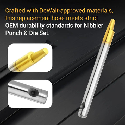 Nibbler punch and die set piece showing DeWalt-approved materials for JN1601 nibbler.
