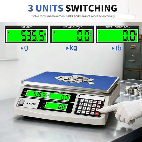 Heavy Duty Industrial Counting Scale With 30kg Capacity And 0.5g Precision For Coins And Parts Rock Solid Pro Grade Digital Scale With RS232 Port