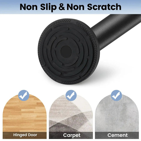 Close-up of non-scratch end of Three In One Sliding Door Security Bar 3 Pack Adjustable From 20.5 To 51.8 Inches for various surfaces.