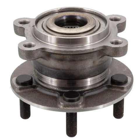 Front Wheel Bearing And Hub Assembly For 2020-2024 Ford Bronco Sport 5-Lug Without ABS Hub464 close-up view of metal components