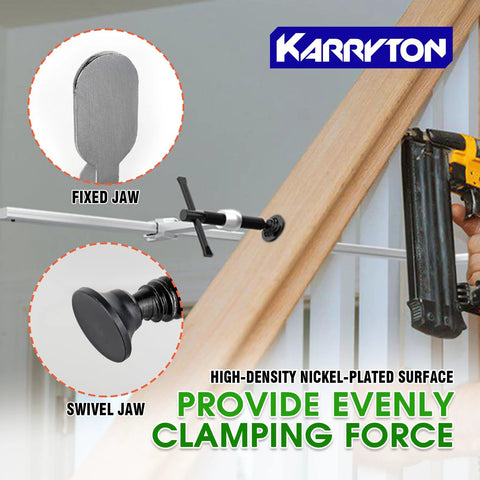 KARRYTON 4-pack 12in F clamps with 3in throat, nickel-plated, drop-forged steel for wood, metal, pipe